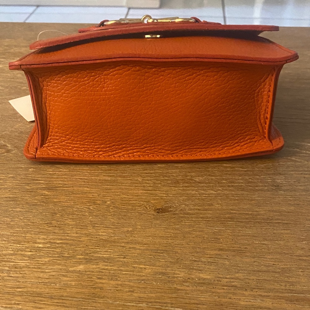Orange Leather Handbag with Gold Chain - Picture 7 of 7